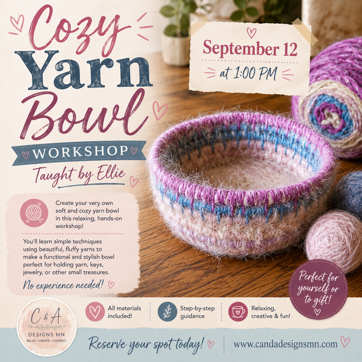 Cozy yarn bowl
