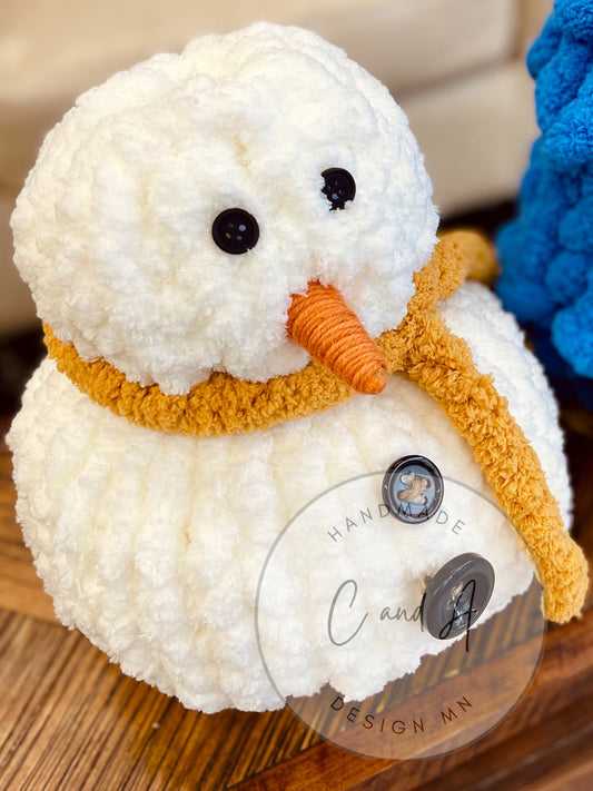 Chunky HAND KNIT Blanket, PUMPKINS AND SNOWMAN-gallery
