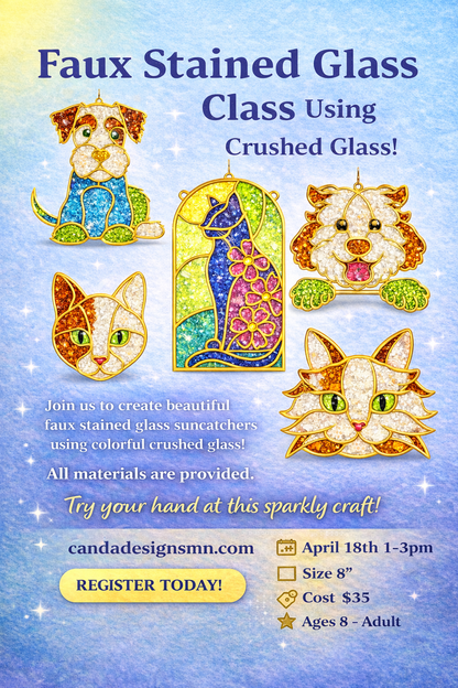 Dog or cat crush glass sun catchers