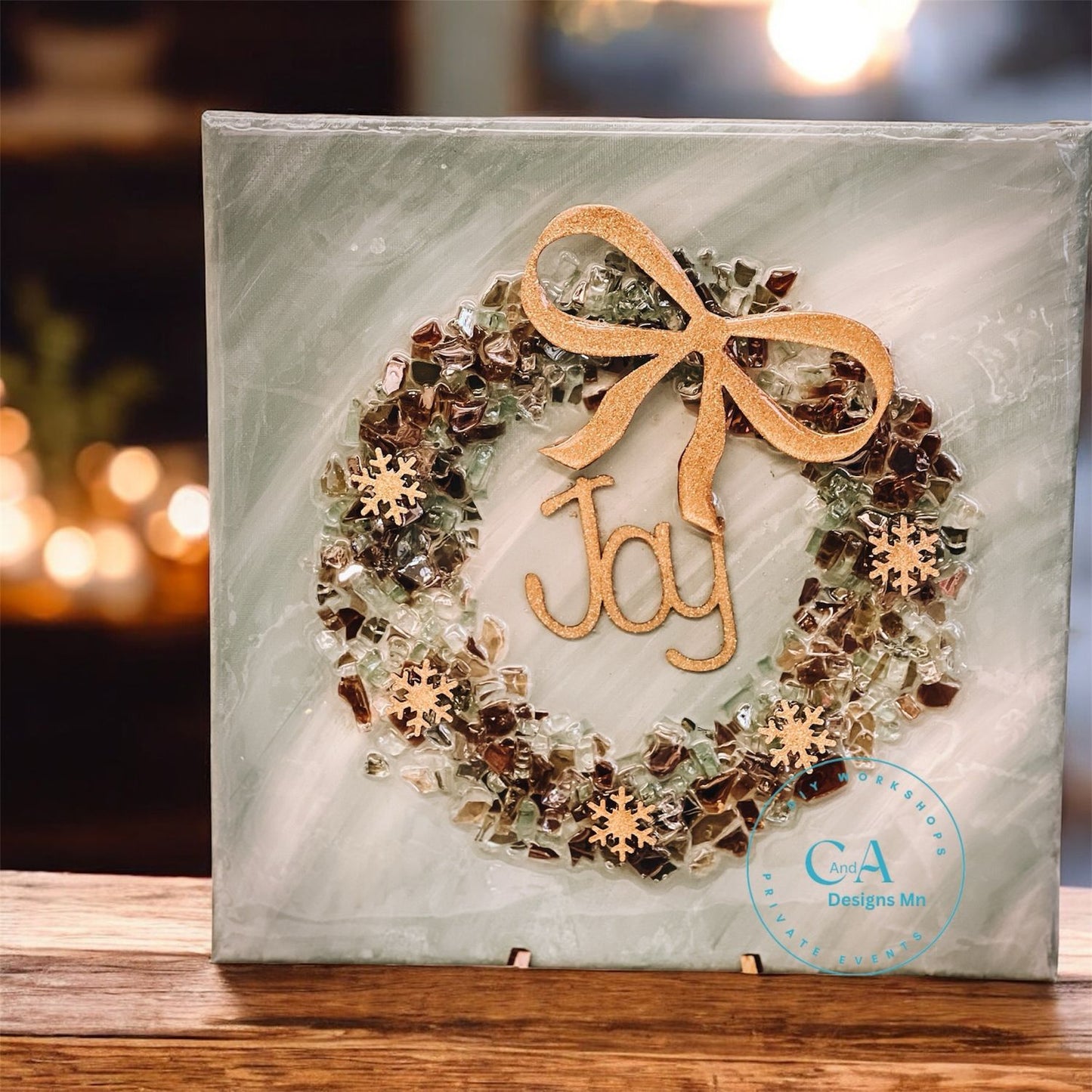 Crush glass Resin Wreath