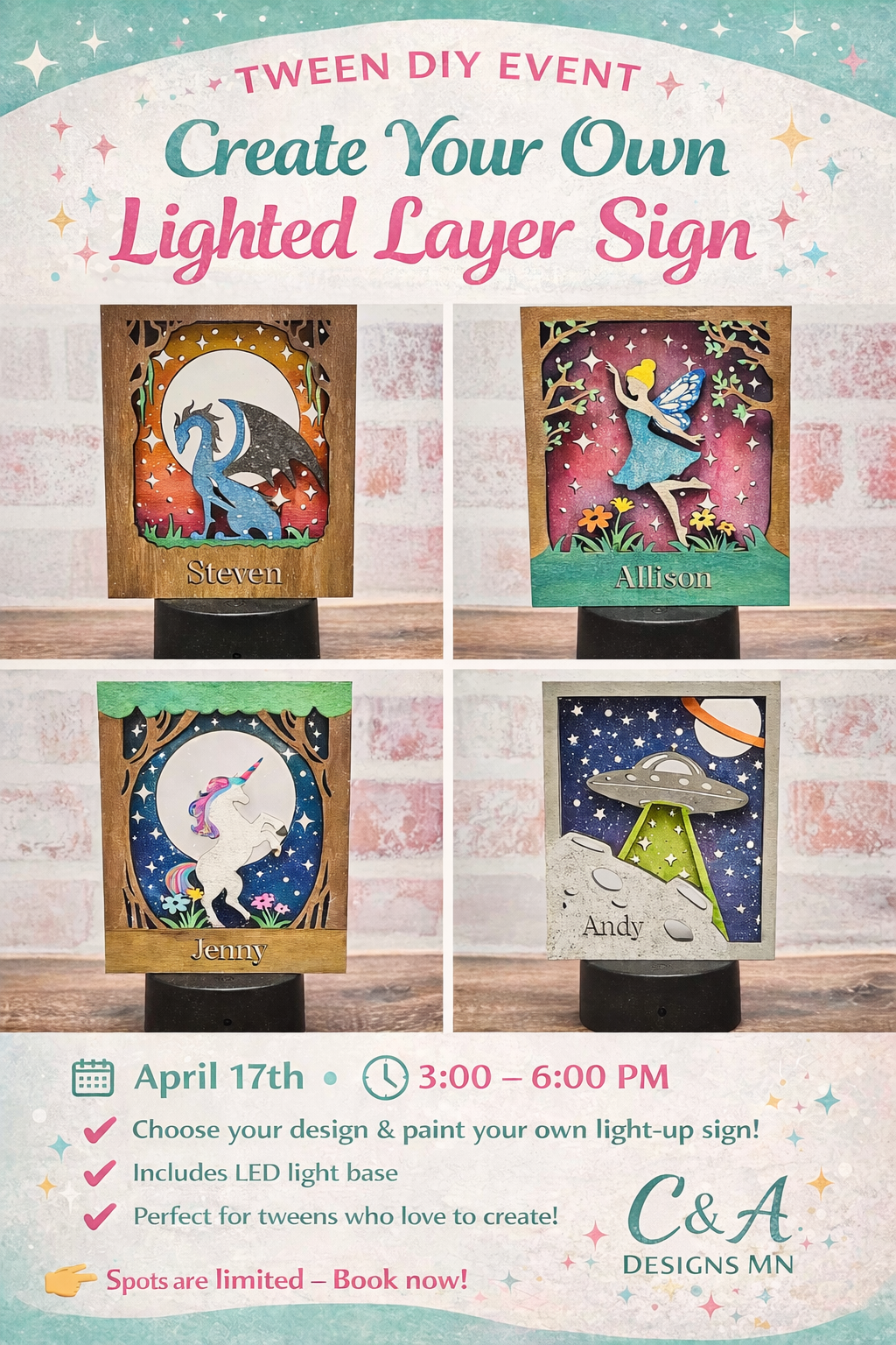 Tween lighted layer signs