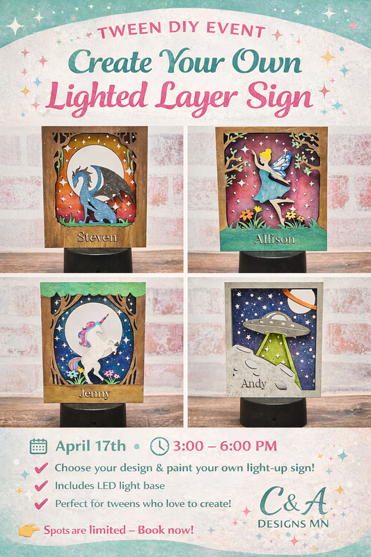 Tween lighted layer signs