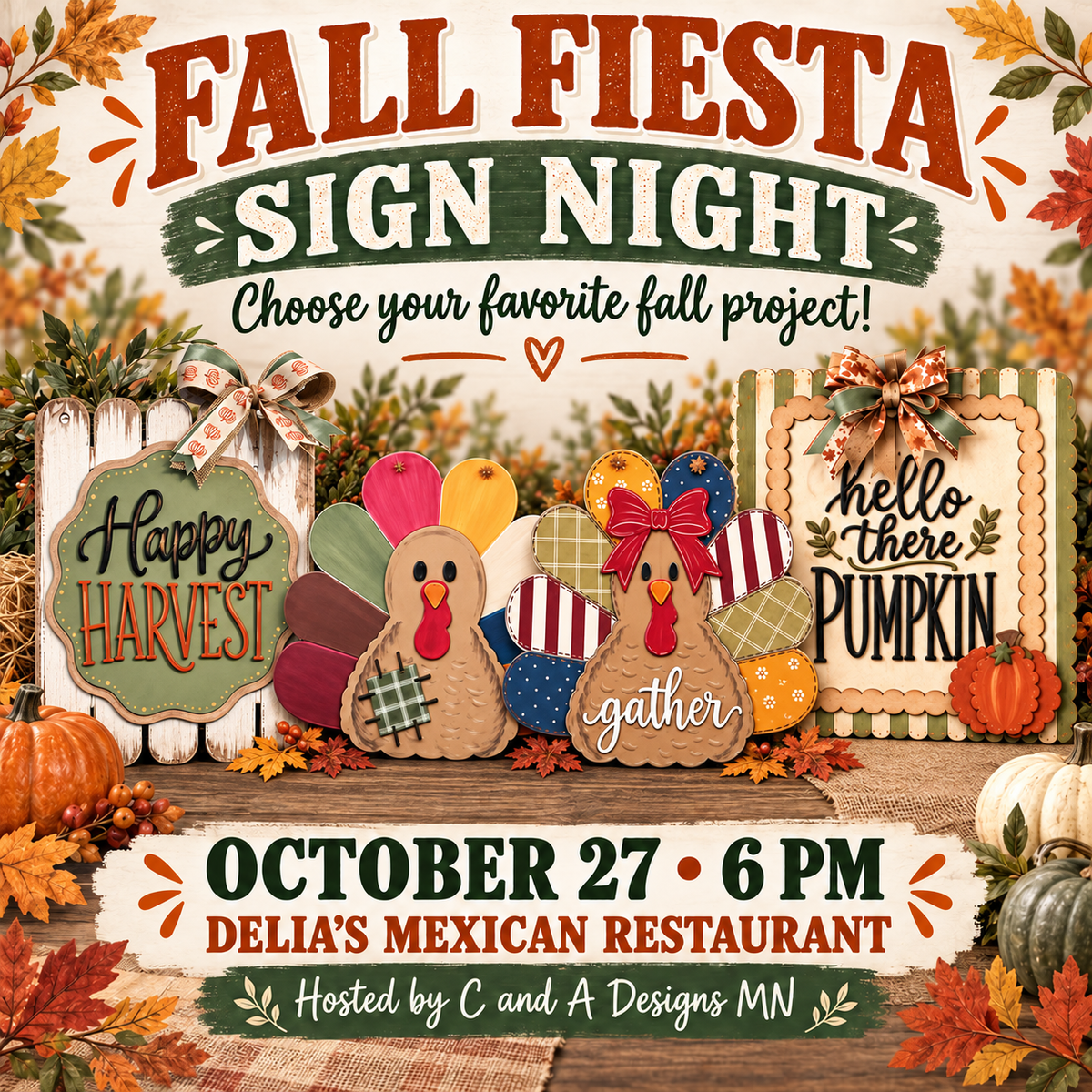Fall Fiesta sign night