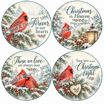 Watermarked preview: cardinal memorial ornament designs
